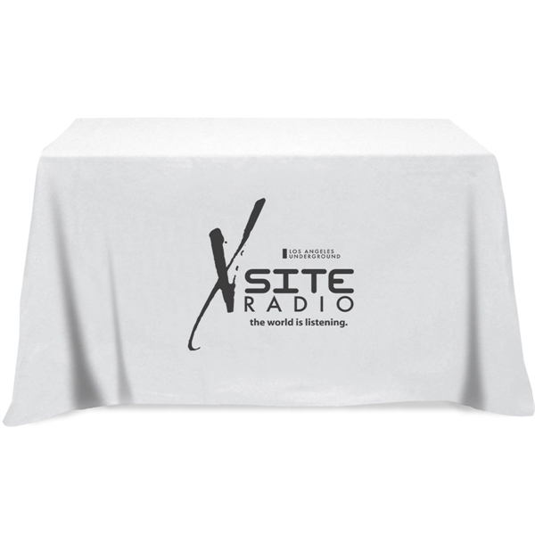 104" x 58" 65/35 polyester-cotton twill flat 3-sided table cover with... from ASI 61966 HPG / Beacon Promotions
