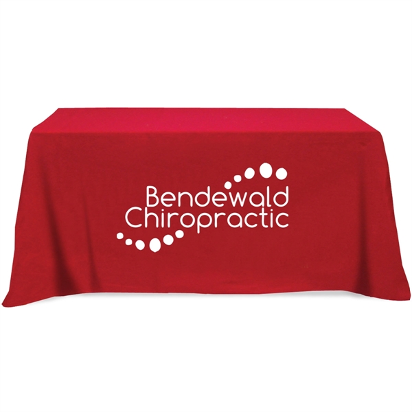 128" x 58" 65/35 polyester-cotton twill flat 3-sided table cover that... from ASI 61966 HPG / Beacon Promotions