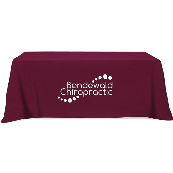 152" x 58" 65/35 polyester-cotton twill flat 3-sided table cover that... from ASI 61966 HPG / Beacon Promotions
