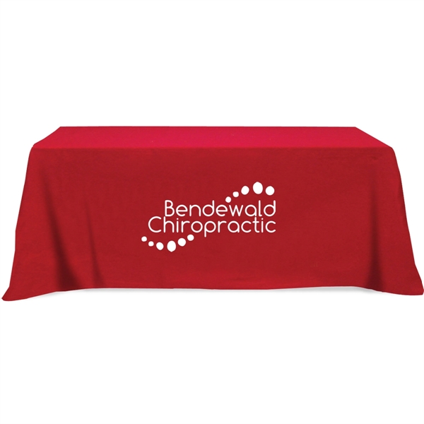 153 x 87" 65/35 polyester-cotton twill flat 4-sided table cover that... from ASI 61966 HPG / Beacon Promotions