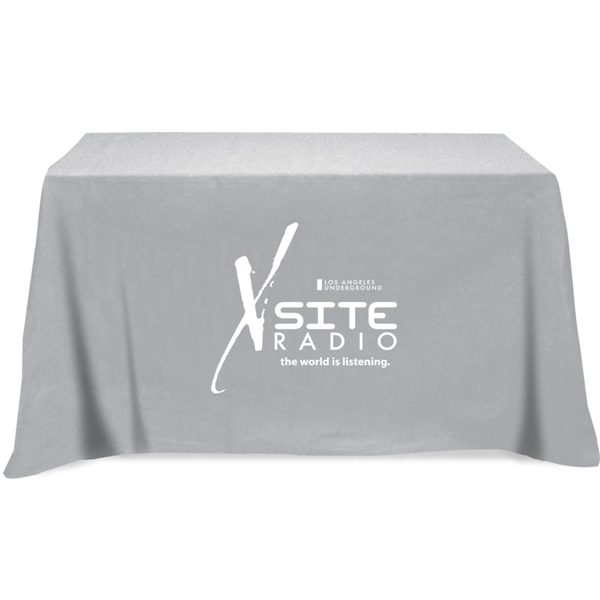 105 x 87" 65/35 polyester-cotton twill flat 4-sided table cover that... from ASI 61966 HPG / Beacon Promotions