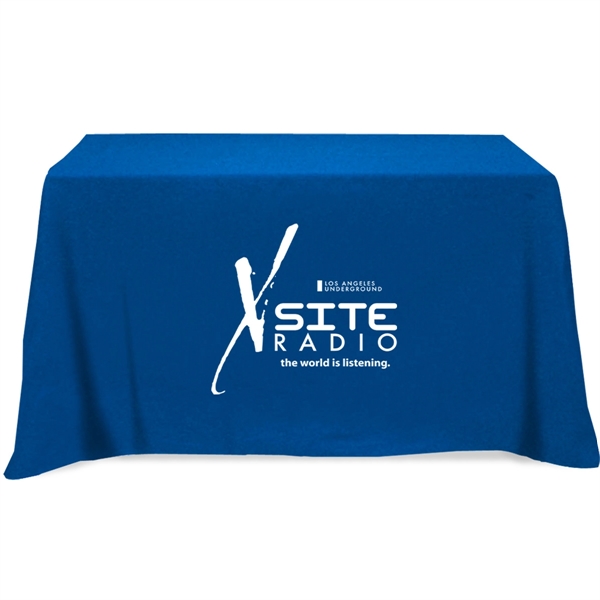 105 x 87" 65/35 polyester-cotton twill flat 4-sided table cover that... from ASI 61966 HPG / Beacon Promotions