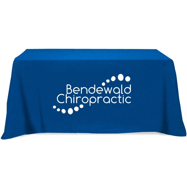 129 x 87" 65/35 polyester-cotton twill flat 4-sided table cover that... from ASI 61966 HPG / Beacon Promotions