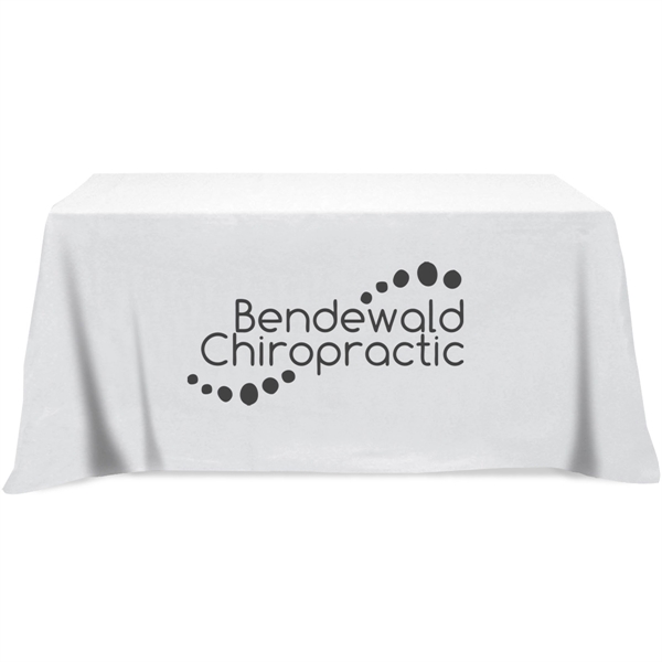 129 x 87" 65/35 polyester-cotton twill flat 4-sided table cover that... from ASI 61966 HPG / Beacon Promotions