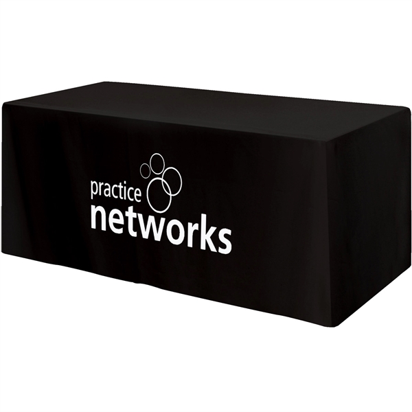 72" x 30" x 28 1/2" poly-cotton 4-sided fitted table cover... from ASI 61966 HPG / Beacon Promotions