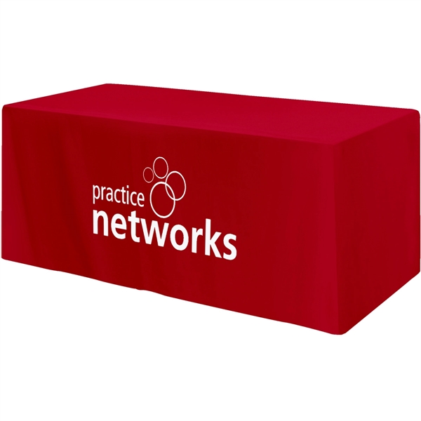 72" x 30" x 28 1/2" polyester-cotton twill 3-sided fitted table... from ASI 61966 HPG / Beacon Promotions