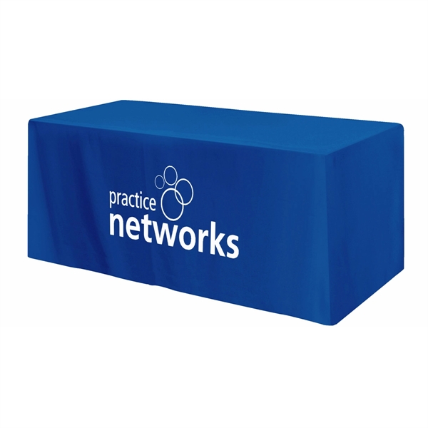 72" x 30" x 28 1/2" polyester-cotton twill 3-sided fitted table... from ASI 61966 HPG / Beacon Promotions