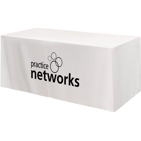 72" x 30" x 28 1/2" polyester-cotton twill 3-sided fitted table... from ASI 61966 HPG / Beacon Promotions