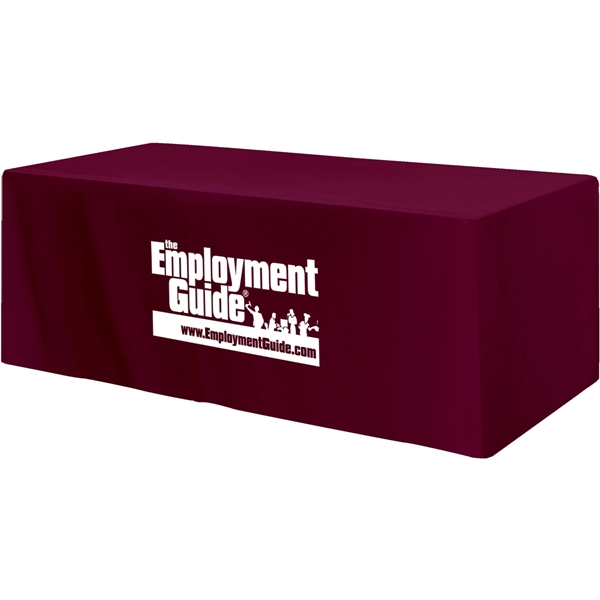 96" x 30" x 28 1/2" poly-cotton 3-sided fitted table cover... from ASI 61966 HPG / Beacon Promotions