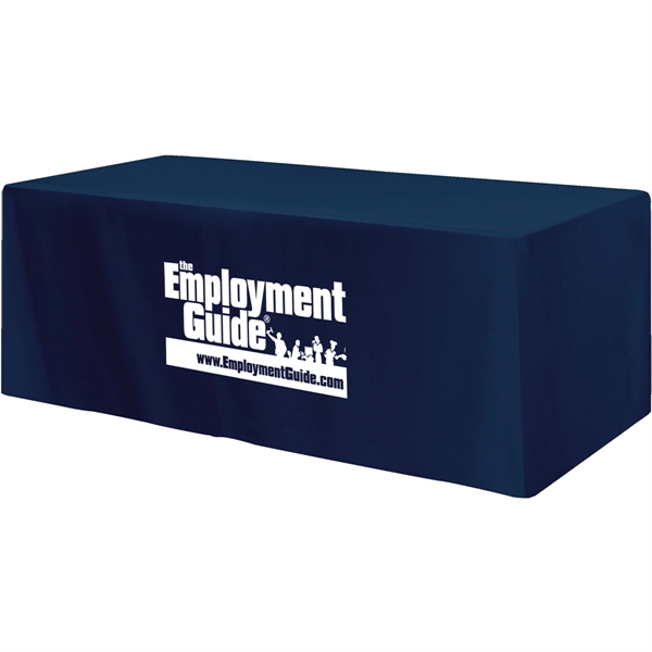 96" x 30" x 28 1/2" poly-cotton 4-sided fitted table cover... from ASI 61966 HPG / Beacon Promotions