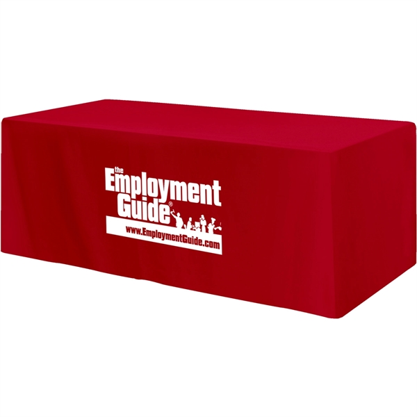 96" x 30" x 28 1/2" poly-cotton 4-sided fitted table cover... from ASI 61966 HPG / Beacon Promotions