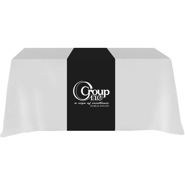 28" x 90" polyester-cotton table runner with rolled hem made of... from ASI 61966 HPG / Beacon Promotions