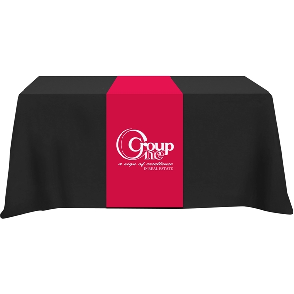 28" x 90" polyester-cotton table runner with rolled hem made of... from ASI 61966 HPG / Beacon Promotions