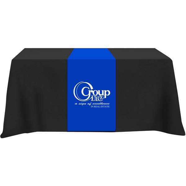 28" x 60" 65/35 polyester-cotton table runner with rolled hem made... from ASI 61966 HPG / Beacon Promotions