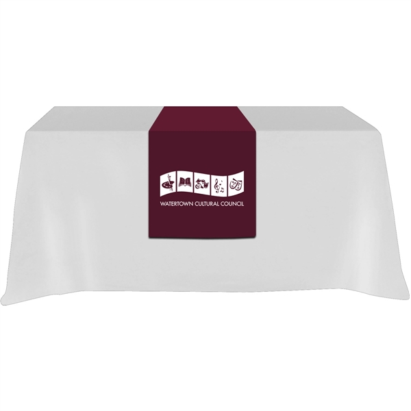 28" x 48" 65/35 polyester-cotton twill table runner with rolled hem... from ASI 61966 HPG / Beacon Promotions