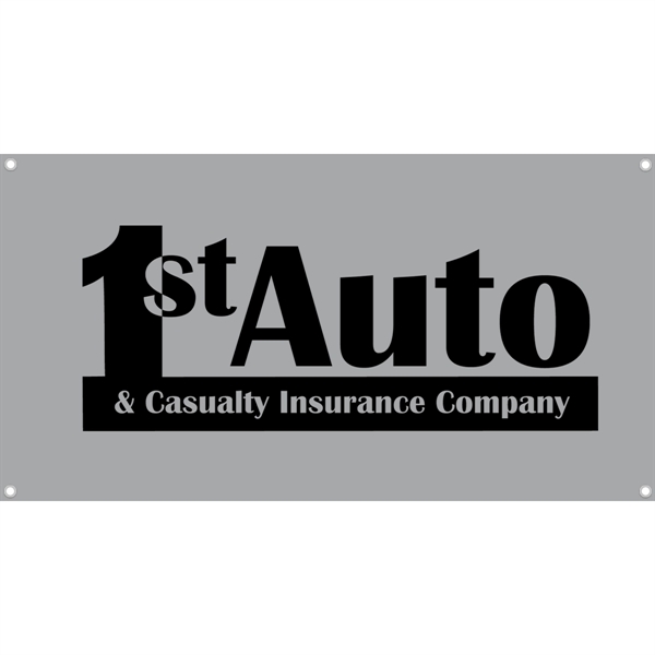 48" x 27" 65/35 polyester-cotton blend small banner with rolled hems,... from ASI 61966 HPG / Beacon Promotions