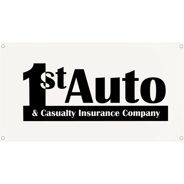 48" x 27" 65/35 polyester-cotton blend small banner with rolled hems,... from ASI 61966 HPG / Beacon Promotions