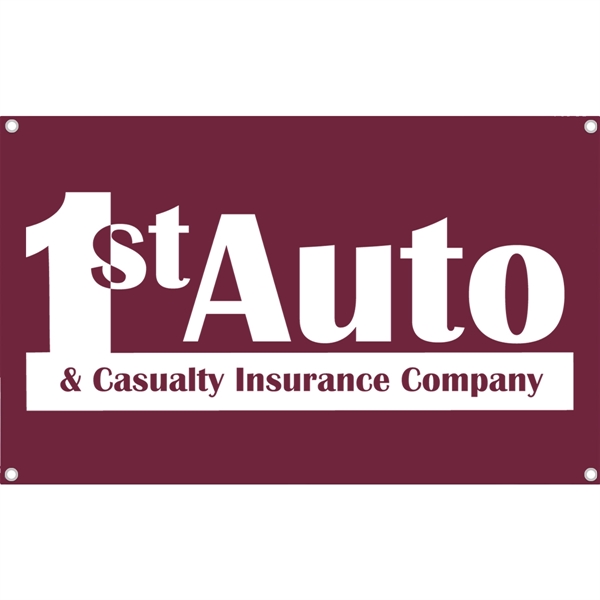 36" x 27", 65/35 polyester-cotton blend small banner with rolled hems,... from ASI 61966 HPG / Beacon Promotions