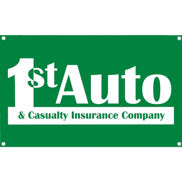 36" x 27", 65/35 polyester-cotton blend small banner with rolled hems,... from ASI 61966 HPG / Beacon Promotions