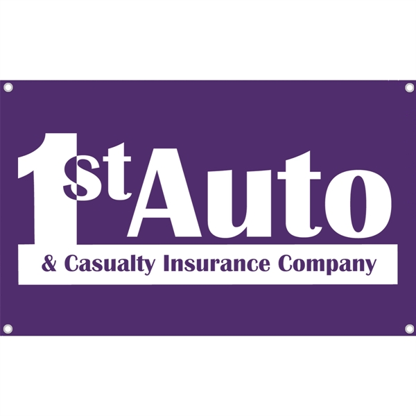 36" x 27", 65/35 polyester-cotton blend small banner with rolled hems,... from ASI 61966 HPG / Beacon Promotions