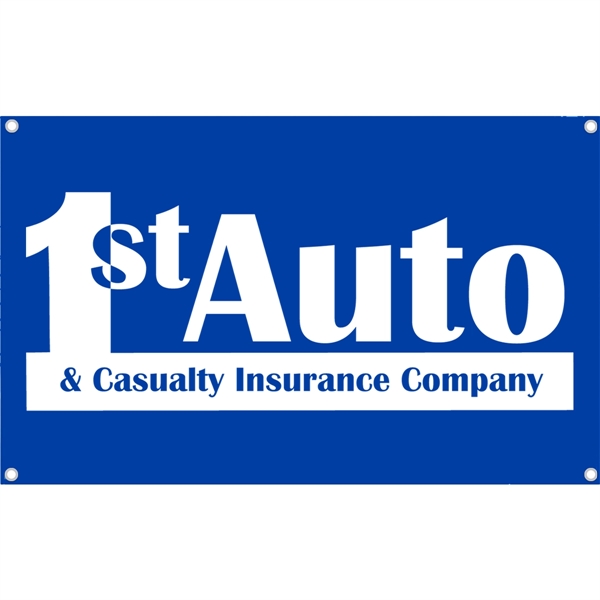 36" x 27", 65/35 polyester-cotton blend small banner with rolled hems,... from ASI 61966 HPG / Beacon Promotions