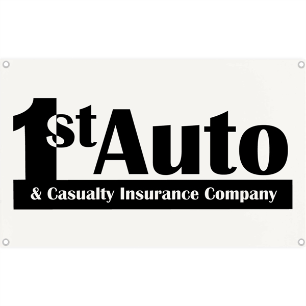 36" x 27", 65/35 polyester-cotton blend small banner with rolled hems,... from ASI 61966 HPG / Beacon Promotions