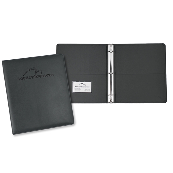 Stratton 1" ring binder made of vinyl with matching black stitching... from ASI 54040 Fey Promo / Fey Binders and Organization Solutions