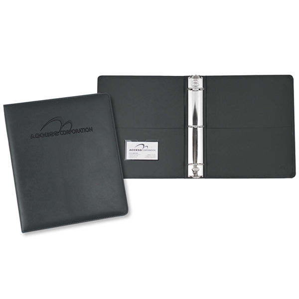 Stratton 2" ring binder made of vinyl with matching black stitching... from ASI 54040 Fey Promo / Fey Binders and Organization Solutions