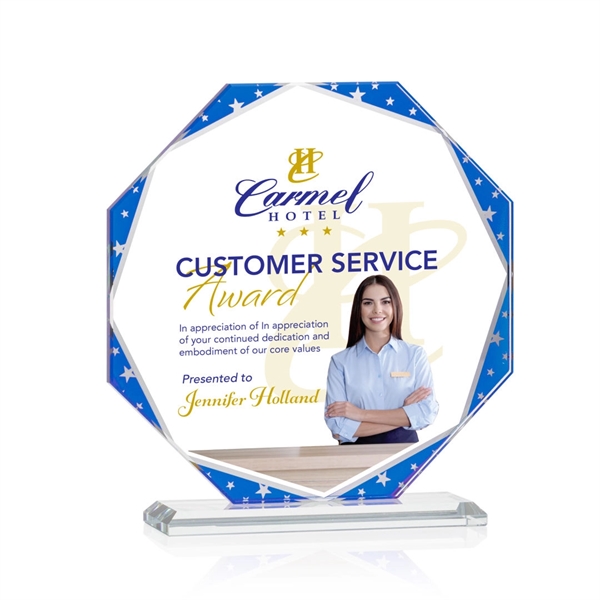 The Mystique Octagon VividPrint™ Award features mirrored star accents and a... from ASI 84592 St Regis Group / St Regis