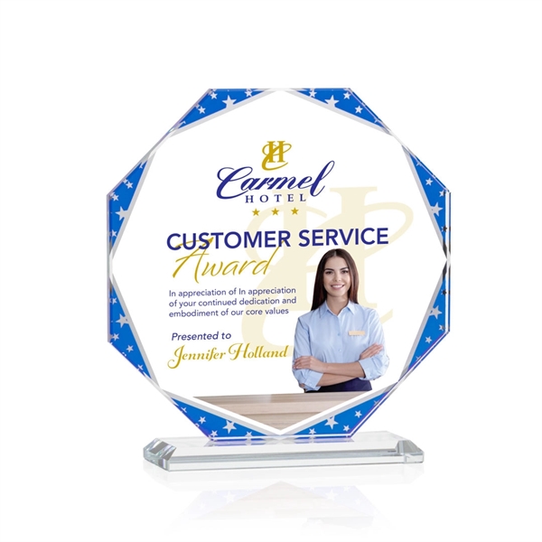 The Mystique Octagon VividPrint™ Award features mirrored star accents and a... from ASI 84592 St Regis Group / St Regis