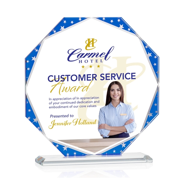 The Mystique Octagon VividPrint™ Award features mirrored star accents and a... from ASI 84592 St Regis Group / St Regis