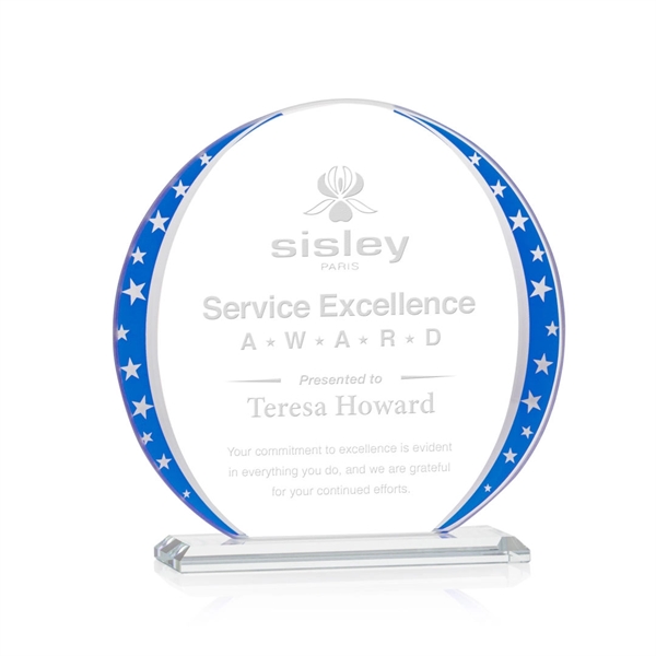 This Starfire Crystal Circle Shaped Award features mirrored star accents and... from ASI 84592 St Regis Group / St Regis