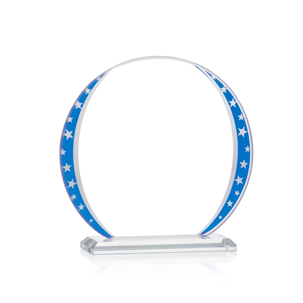 This Starfire Crystal Circle Shaped Award features mirrored star accents and... from ASI 84592 St Regis Group / St Regis