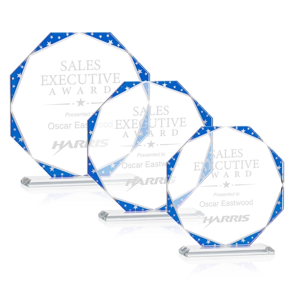 The Mystique Octagon Award features mirrored star accents and a blue... from ASI 84592 St Regis Group / St Regis