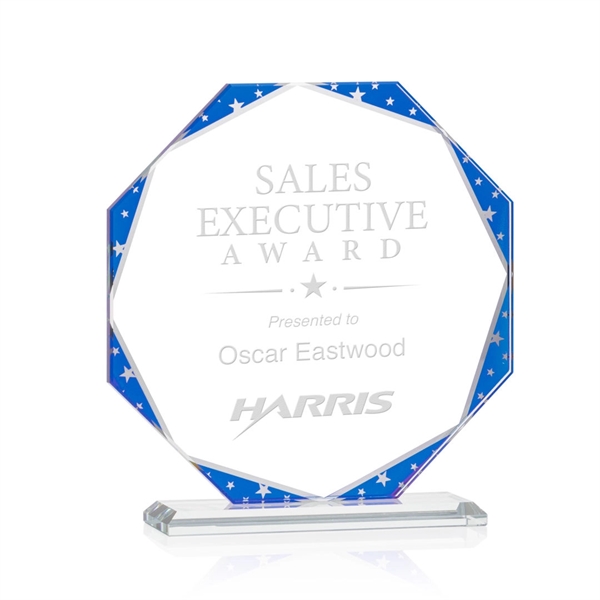 The Mystique Octagon Award features mirrored star accents and a blue... from ASI 84592 St Regis Group / St Regis