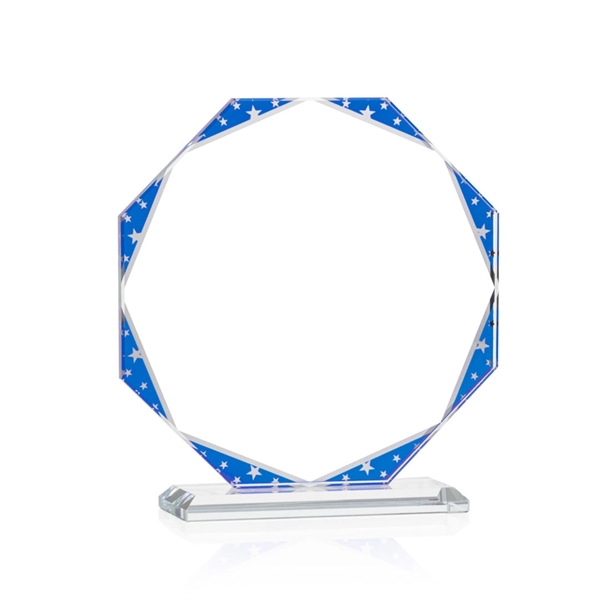 The Mystique Octagon Award features mirrored star accents and a blue... from ASI 84592 St Regis Group / St Regis