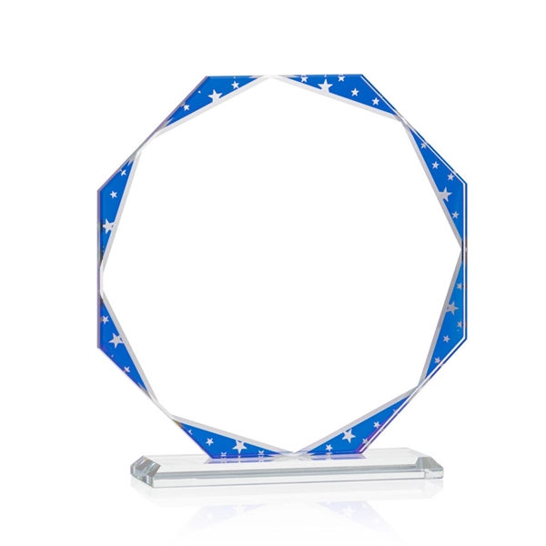 The Mystique Octagon Award features mirrored star accents and a blue... from ASI 84592 St Regis Group / St Regis