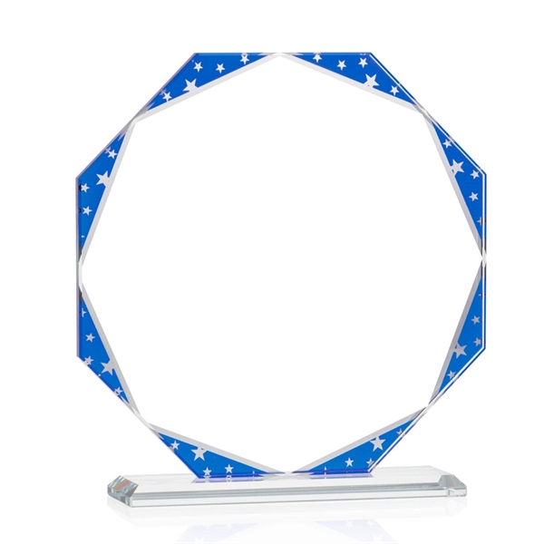 The Mystique Octagon Award features mirrored star accents and a blue... from ASI 84592 St Regis Group / St Regis