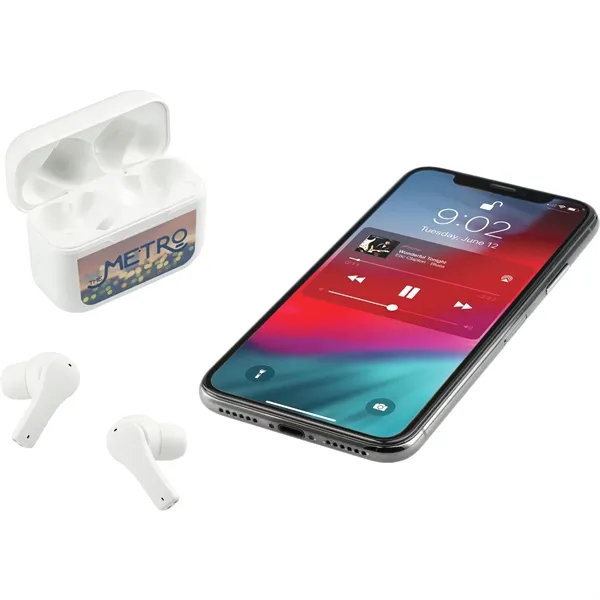 1.01" x 2.28" x 1.85" charging case with Synergy wireless earbuds... from ASI 66887 PCNA / Leeds