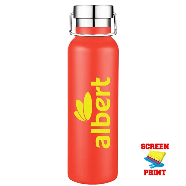 20 oz. stainless steel vacuum-insulated bottle with attached handle and screw-on... from ASI 80060 VisionUSA