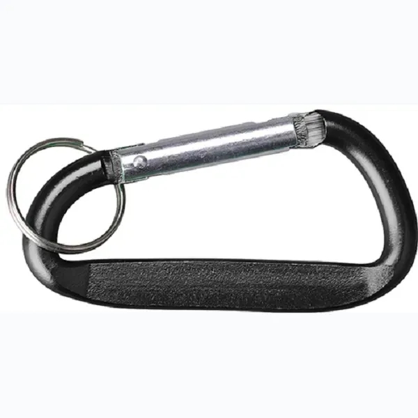 Carabiner with split key ring and solid aluminum construction.... from ASI 74585 Nu Promo International / Nu Promo Line