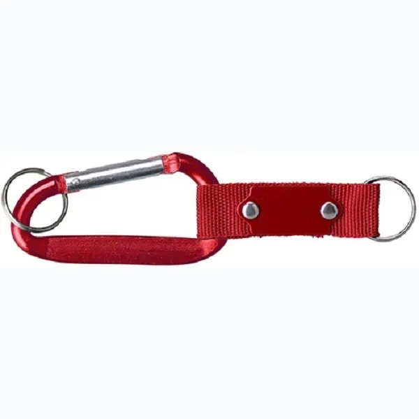 Carabiner with Strap w/ Metal Plate and split key ring and... from ASI 74585 Nu Promo International / Nu Promo Line