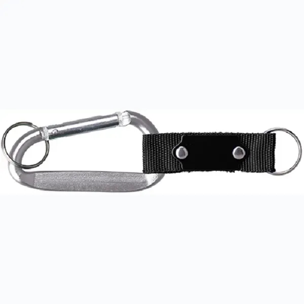Carabiner with Strap w/ Metal Plate and split key ring and... from ASI 74585 Nu Promo International / Nu Promo Line