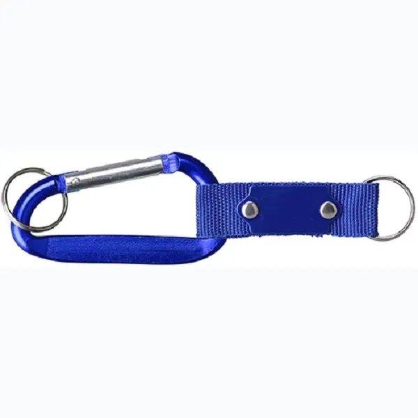 Carabiner with Strap w/ Metal Plate and split key ring and... from ASI 74585 Nu Promo International / Nu Promo Line
