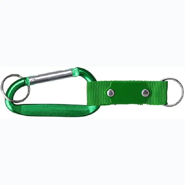Carabiner with Strap w/ Metal Plate and split key ring and... from ASI 74585 Nu Promo International / Nu Promo Line