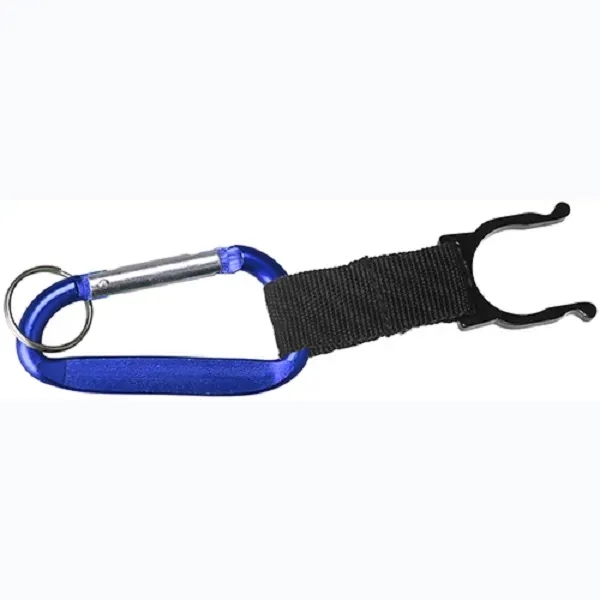 Carabiner with water bottle holder and split key ring and solid... from ASI 74585 Nu Promo International / Nu Promo Line