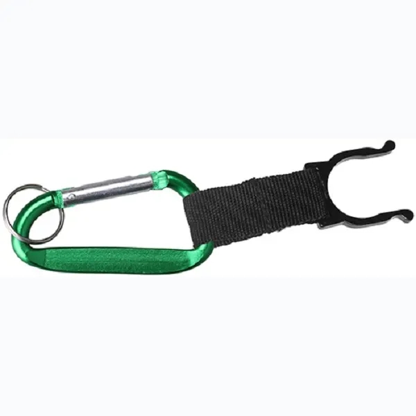 Carabiner with water bottle holder and split key ring and solid... from ASI 74585 Nu Promo International / Nu Promo Line