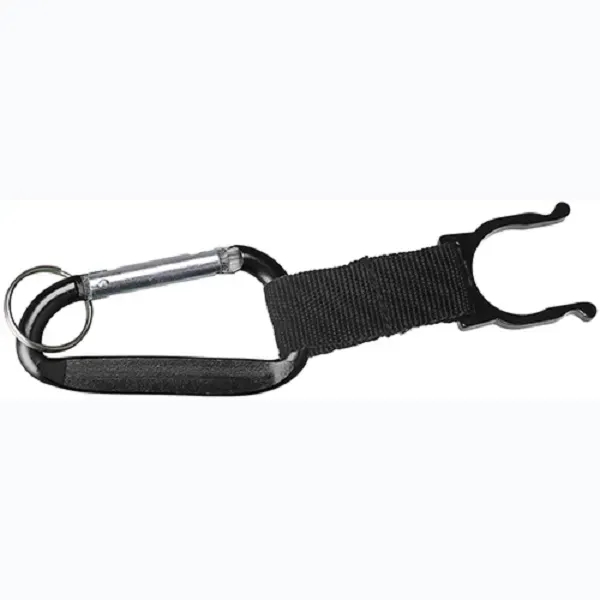 Carabiner with water bottle holder and split key ring and solid... from ASI 74585 Nu Promo International / Nu Promo Line