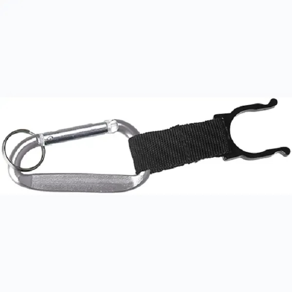 Carabiner with water bottle holder and split key ring and solid... from ASI 74585 Nu Promo International / Nu Promo Line