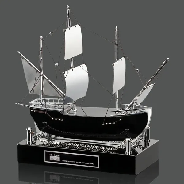 Hand crafted sailboat award with rosewood base.... from ASI 84592 St Regis Group / St Regis